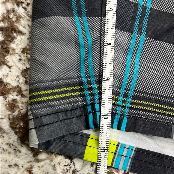 Kanu Surf Gray and Yellow Cargo Board Shorts/ Bathing Suit with Elastic Waist - Picture 8 of 9